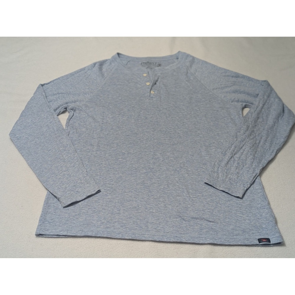 Faherty Cloud Cotton Henley Shirt Mens large Blue Long Sleeve Pima Cotton Modal